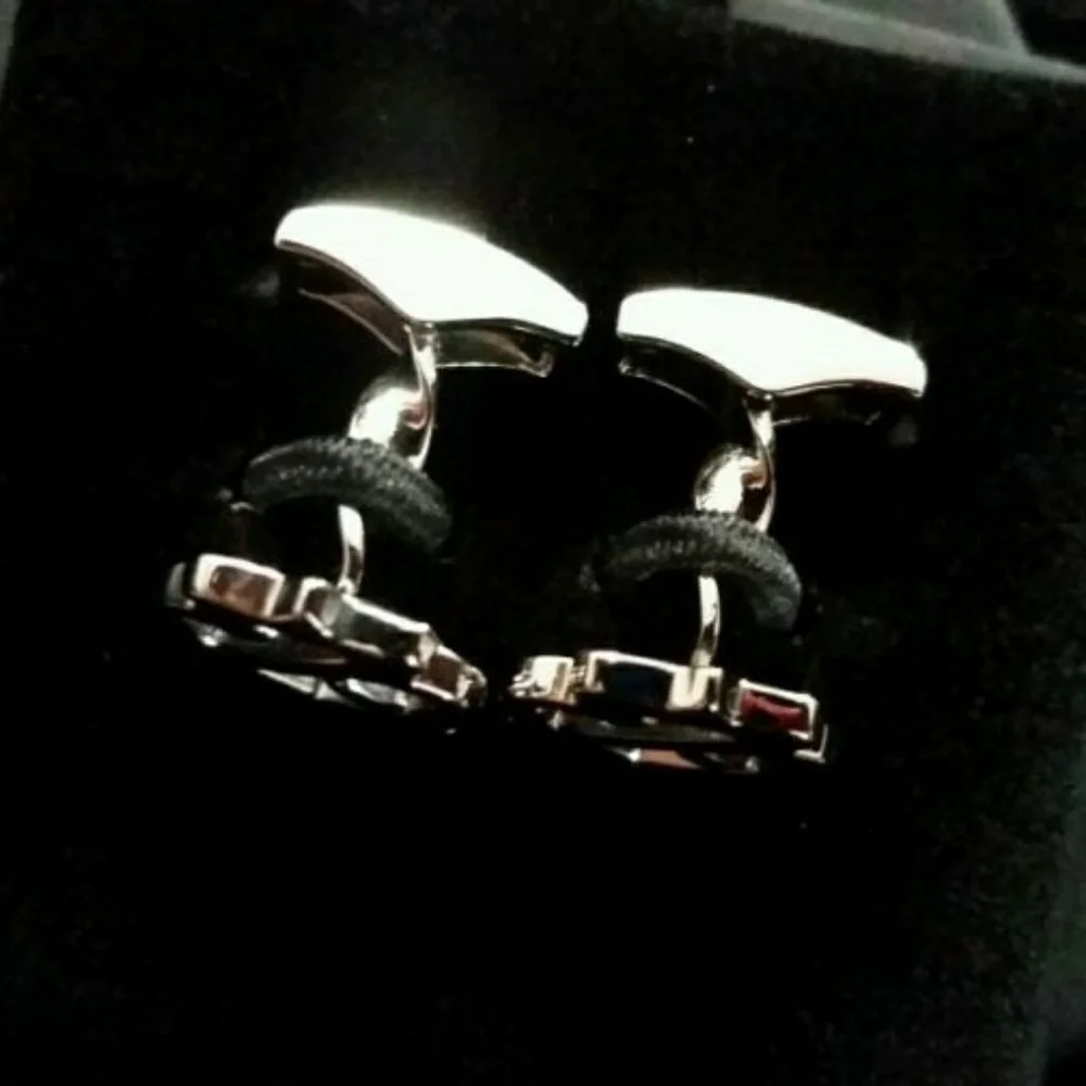 Silver Chivas Scotch Whisky logo men's Cuff Links